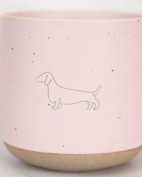 Dachshund Engraved Pink Ceramic Tea/ Coffee Mug, 2 of 5