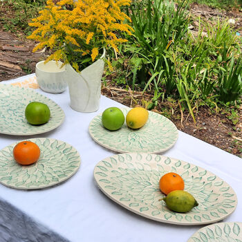 Handmade Oval Ceramic Leaf Platter, 4 of 8