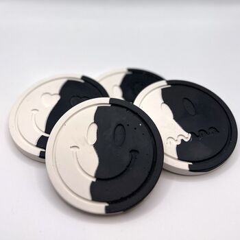 All The Feels Coaster Set Of Four Black And White, 4 of 12