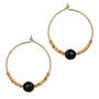 Black Onyx Stone Fair Trade Hoop Earrings 25mm, thumbnail 5 of 6