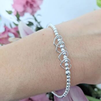 Sterlling Silver Heart Milestone Birthday Bracelet, 4 of 7