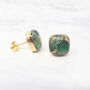 Emerald May Birthstone Gold Plated Stud Earrings, thumbnail 1 of 4