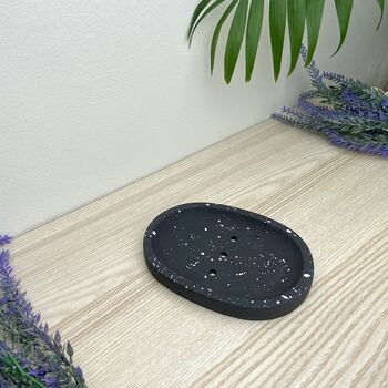 Black Terrazzo Draining Soap Dish, 3 of 10