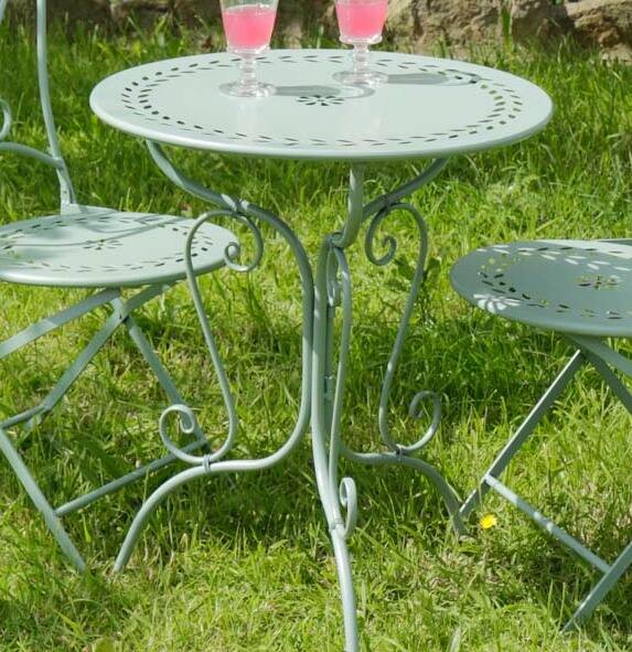 Vintage Green Three Piece Bistro Table And Chairs Set By Dibor