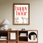A4 Food And Drink Print, Happy Hour, Cheers Darling Red, thumbnail 2 of 5