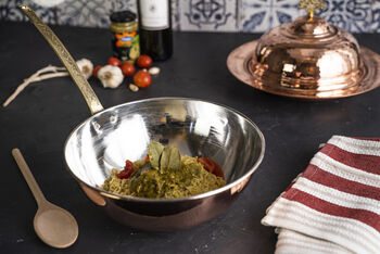 Handmade Copper Wok With Brass Handle – 420 Mm Diameter, 2 of 6