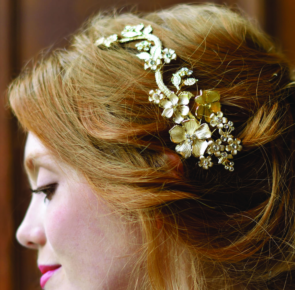 Gold Enamelled Floral Hair  Clip  By Queens Bowl 