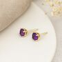 9ct Gold February Birthstone Stud Earrings – 4mm, thumbnail 1 of 4