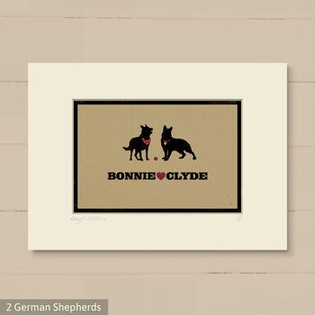 Personalised German Shepherd Print For One Or Two Dogs, 9 of 10