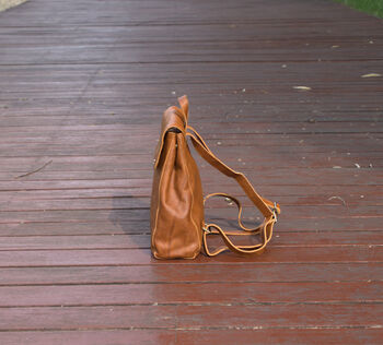 Minimalist Genuine Slim Leather Backpack, 6 of 10