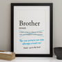Personalised Brother Dictionary Print, thumbnail 3 of 4