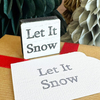 Square Let It Snow Rubber Stamp Christmas Craft, 2 of 6