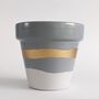 Grey And Gold Plant Pot / Planter / Grey By Southside Atelier ...