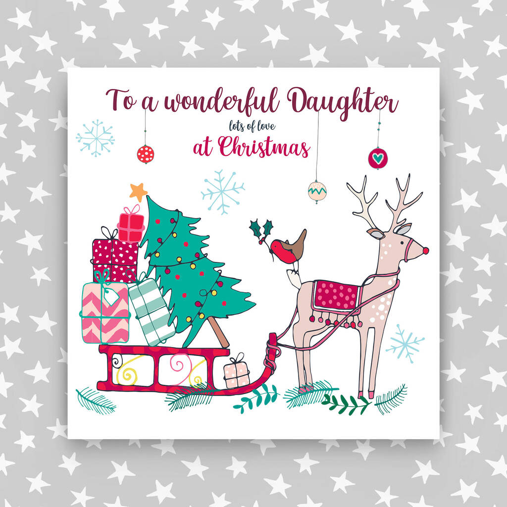 Wonderful Daughter At Christmas Card By Molly Mae® | notonthehighstreet.com