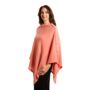 Coral Pink 100% Cashmere Button Poncho Gift Boxed, thumbnail 1 of 10