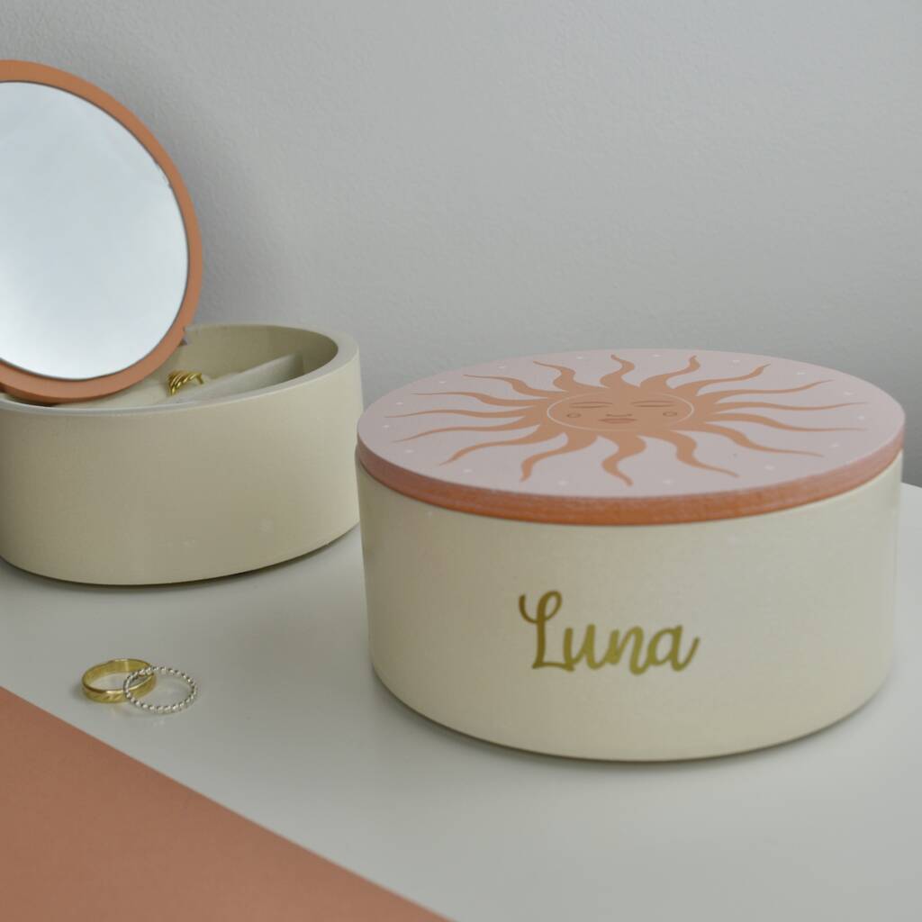 Personalised Ceramic Sun Trinket And Jewellery Box, 1 of 5