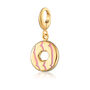 18ct Gold Party Ring Biscuit Charm Necklace With Pink Enamel, thumbnail 5 of 6