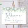 Wedding Welcome Sign Green Leaf, thumbnail 1 of 6