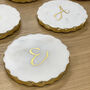 Personalised Initial Marble Coaster, Gold Or Silver, thumbnail 2 of 4