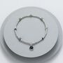 Silver Plated And Stone Bead Bracelet Clear Grey Charm, thumbnail 1 of 2