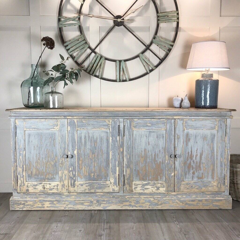 Large Distressed Painted Buffet Sideboard Cupboard By Cowshed Interiors