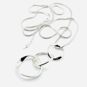 Triple Ring Hoop Statement Necklace, 4 of 8