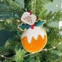 Personalised Beaded Christmas Pudding Decoration, thumbnail 1 of 2