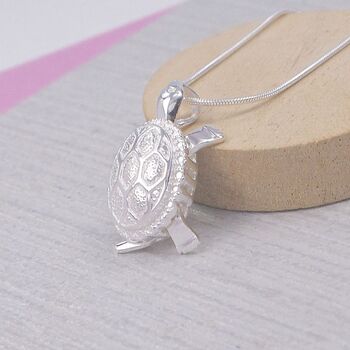 Sterling Silver Turtle Pendant, 3 of 5