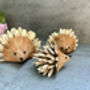 Set Three Handmade Hedgehog Ornaments Coconut, thumbnail 5 of 12