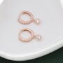 Tiny Cz Dangle Huggie Hoop In Sterling Silver, thumbnail 7 of 12