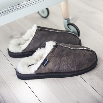 Mens Oiled Sheepskin Slipper Mules Hugo, 2 of 5