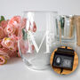 Personalised Floral Initial Stemless Glass, thumbnail 1 of 5