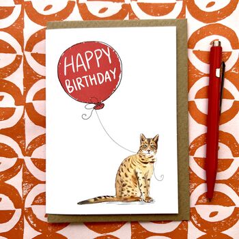 Personalised Bengal Cat Birthday Card, 4 of 4