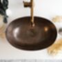 Verdigris Green Patina Solid Copper Sink – Handmade Vessel Basin For Kitchen And Bathroom, thumbnail 8 of 12