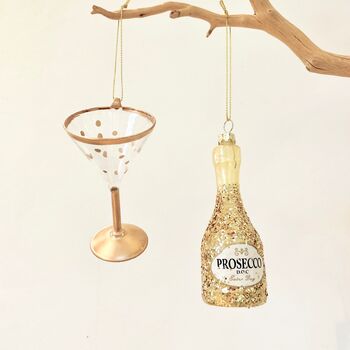 Prosecco Christmas Tree Hanging Decoration, 5 of 5