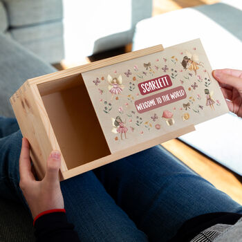 Personalised Fairy Keepsake Box With Sliding Lid, 5 of 5