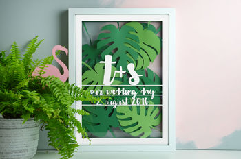 Personalised Tropical Leaf Multi Layered Papercut, 3 of 4