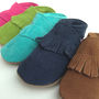 Moccasin Suede Soft Baby Shoes, thumbnail 1 of 5