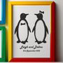 Personalised Penguin Pair Print, thumbnail 1 of 2