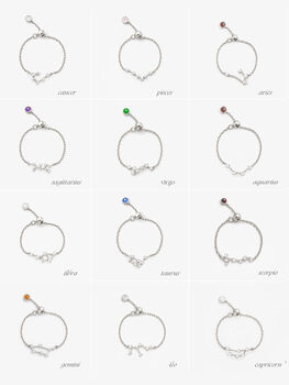 Silver Constellation Ring Zodiac Jewellery Birthstone, 2 of 12