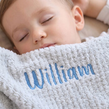 Personalised Blue Honeycomb Baby Blanket, 11 of 12