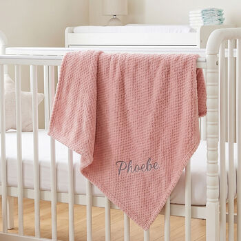 Personalised Mustard Honeycomb Baby Blanket, 6 of 12