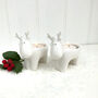 Pair Of White Ceramic Reindeers, thumbnail 2 of 3