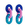 Blue Purple Chain Link Earrings, thumbnail 2 of 4