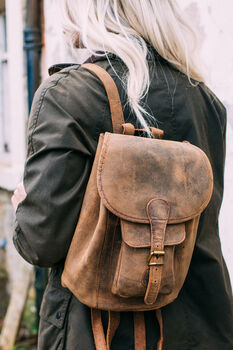 Vintage Style Small Leather Backpack, 2 of 11