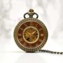 Bronze Engraved Gents Pocket Watch With Wood Inlay, thumbnail 2 of 4