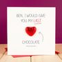 Personalised Last Chocolate Valentines Card, thumbnail 1 of 3