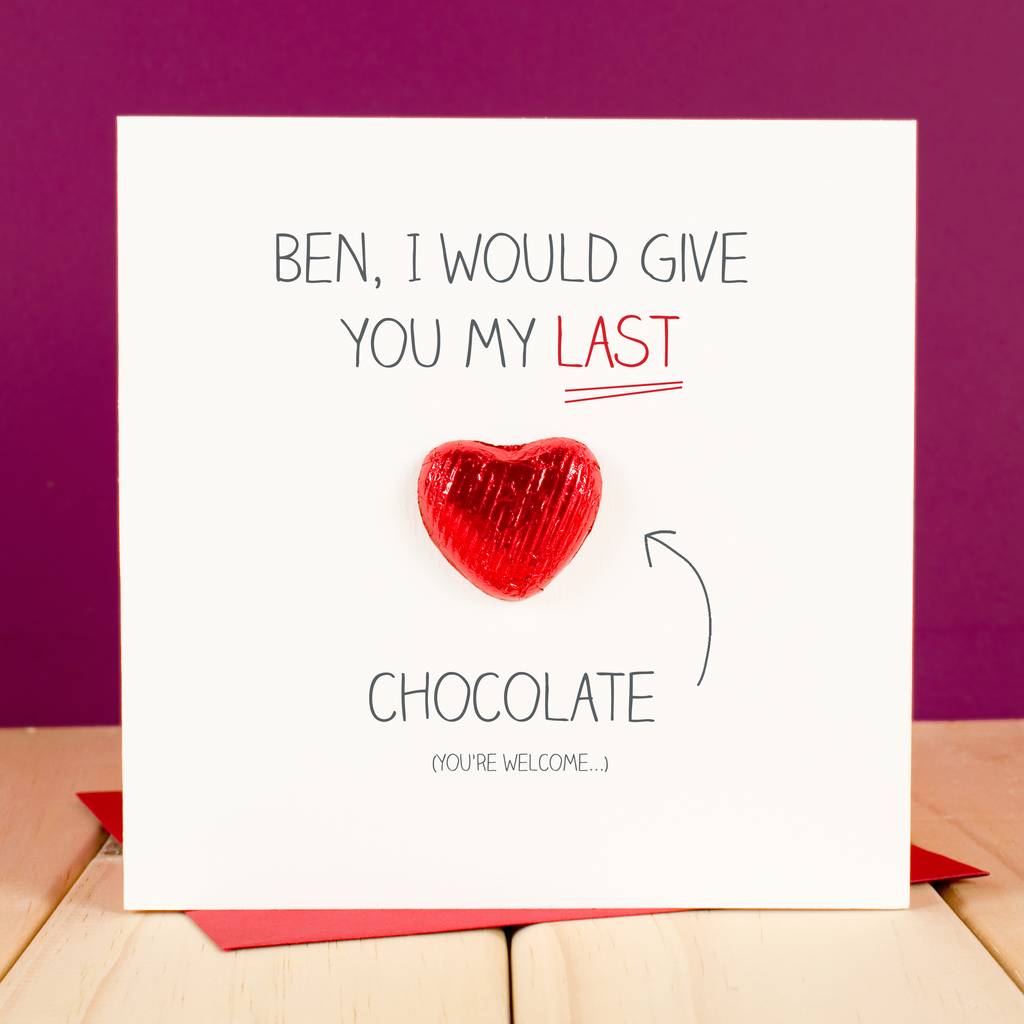 Personalised Last Chocolate Valentines Card, 1 of 3
