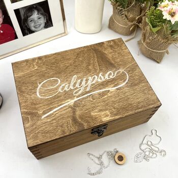 Personalised Name Wooden Jewellery Box, 4 of 12