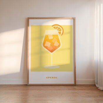Aperol Spritz Print, Pink And Orange Art, Cocktail Print, 2 of 8